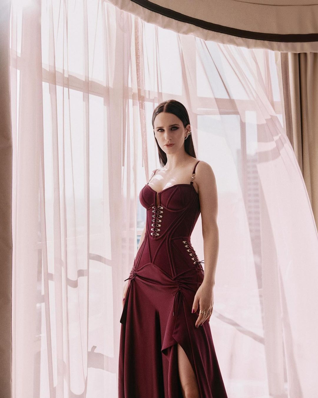 Rachel Brosnahan in Versace at the Emmys