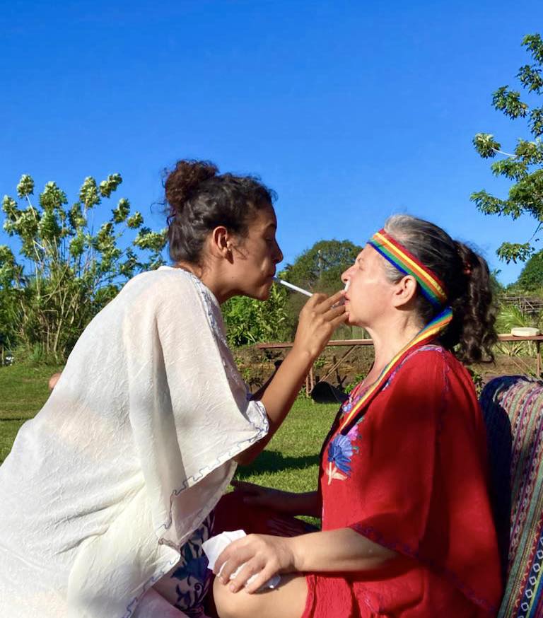 Facilitators do rapeh on participants, where they blow tobacco substances on their nostrils.