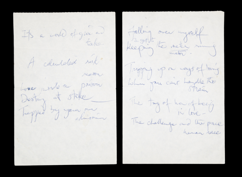 Freddie Mercury’s lyrics from an unreleased song