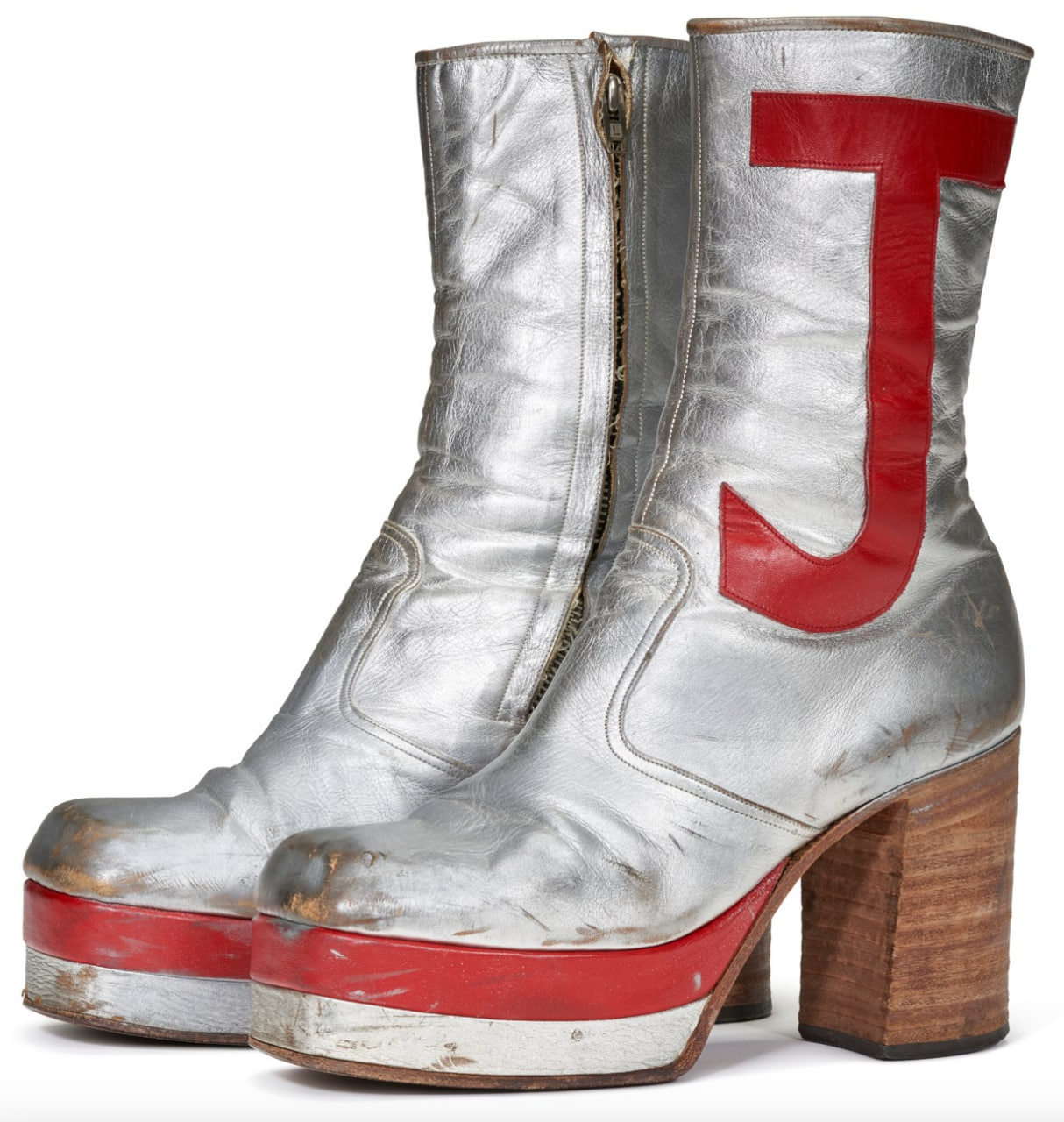 Elton John’s platform leather boots, worn by him in various performances during the 1970s.
