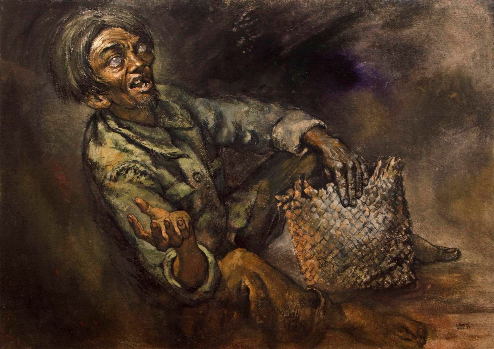 "Incubus" by Juvenal Sansó (1951, gouache on board)