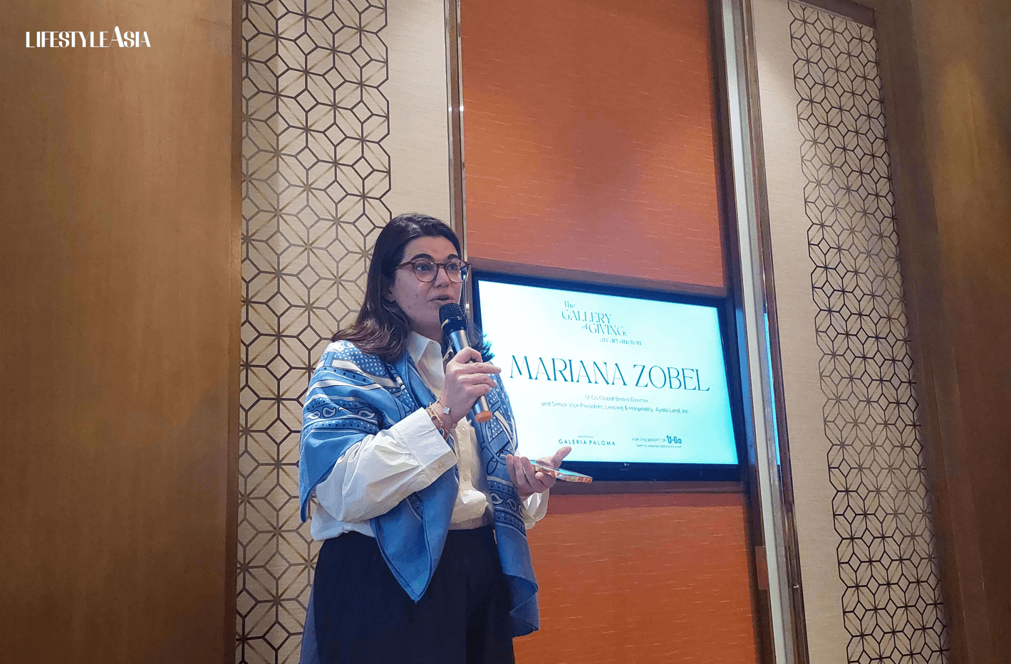 Mariana Zobel de Ayala during a media conference on Galeria Paloma's "The Gallery of Giving"