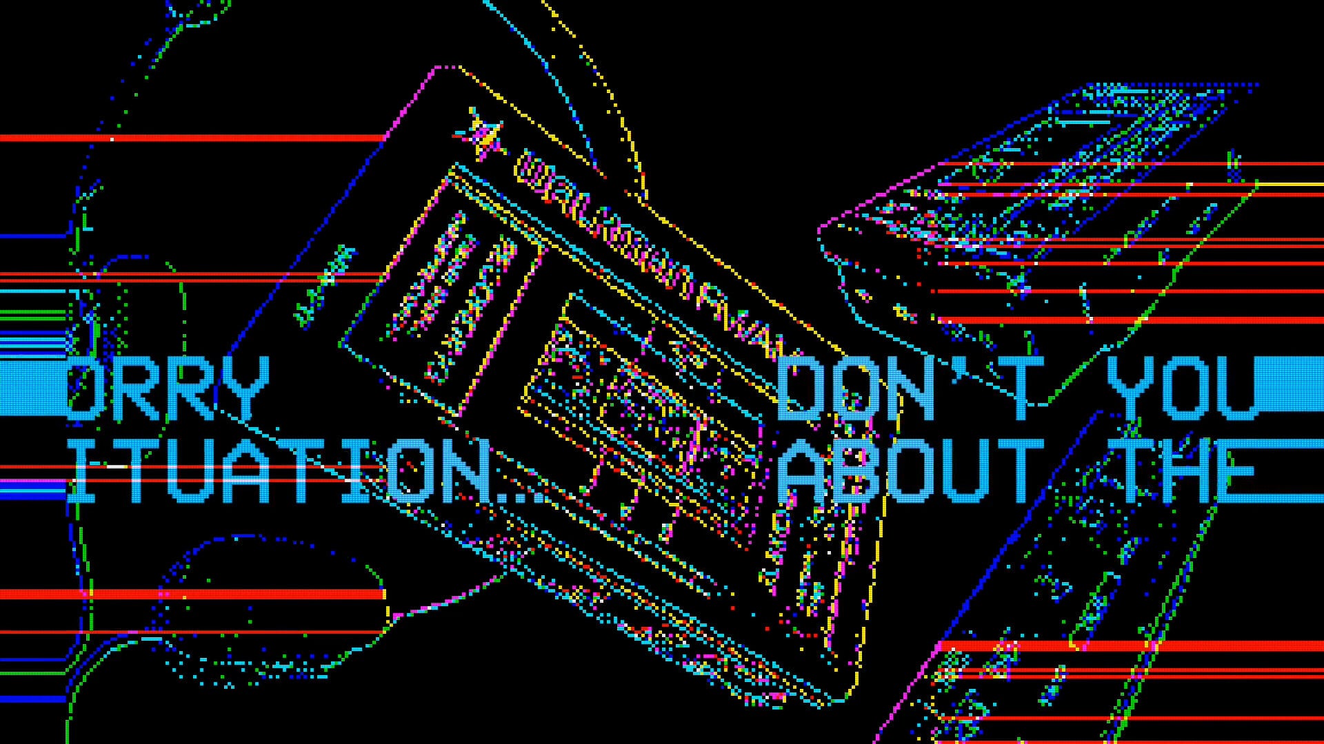 A still of Skye Nicolas' "Don't You Worry About the Situation [WM-F17]" (animated with ready-made piece)