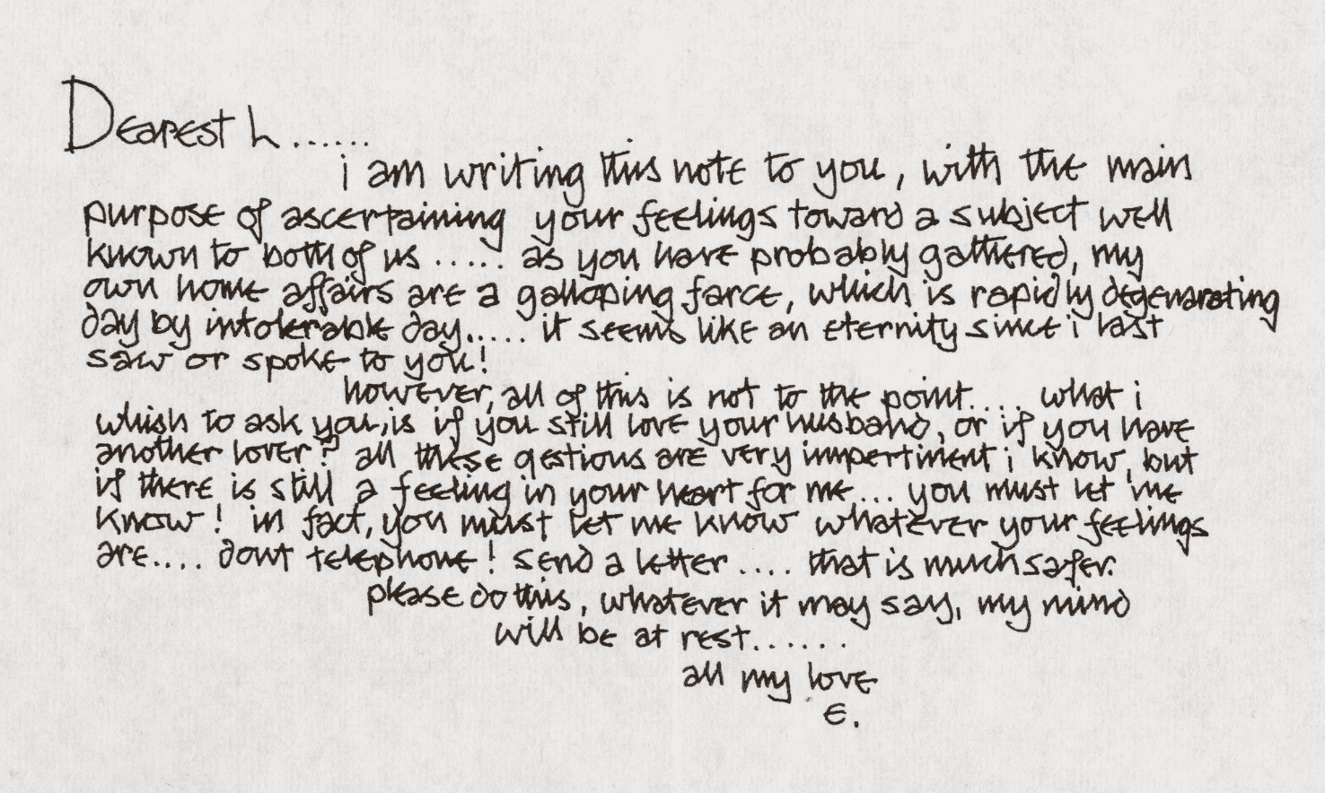 One of Eric Clapton’s letters which joined the Pattie Boyd auction at Christie’s