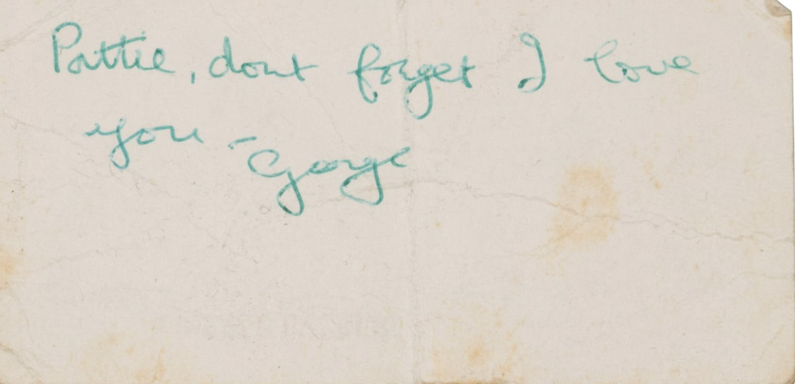 An affectionate note from Harrison