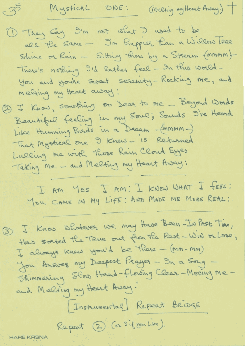 Harrison’s handwritten lyrics valued up to more than $60,000