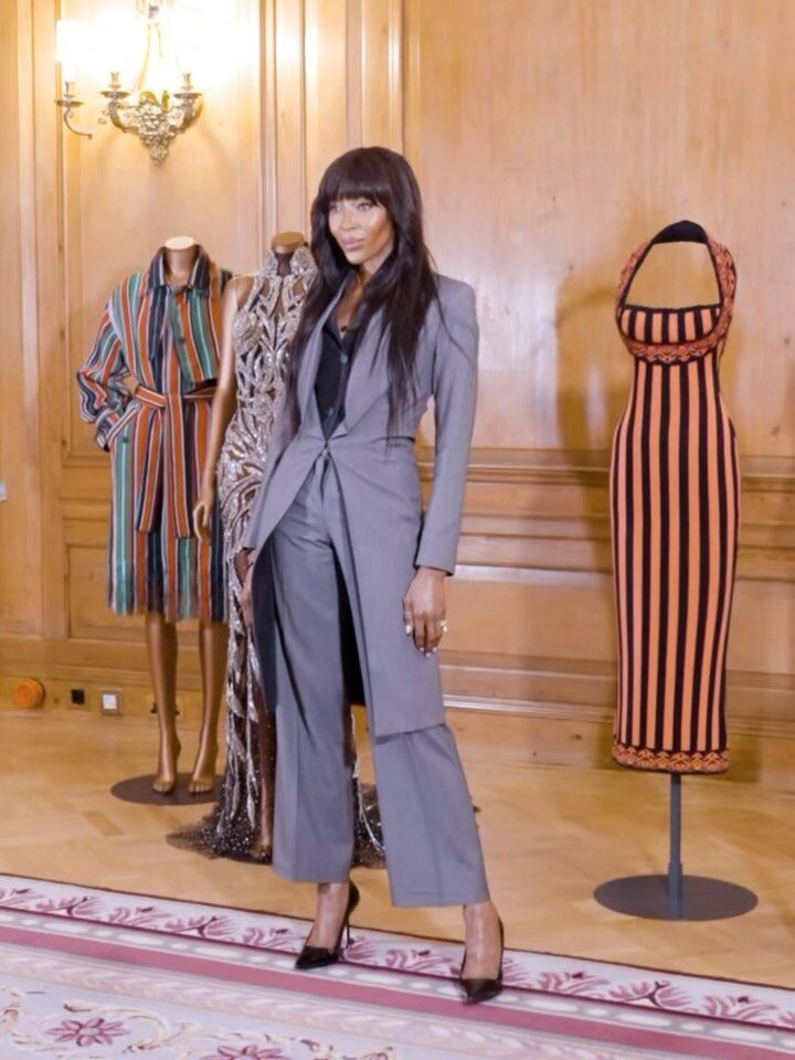 Naomi Campbell at her exhibit