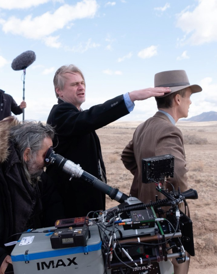 Christopher Nolan and Cillian Murphy filming Oppenheimer