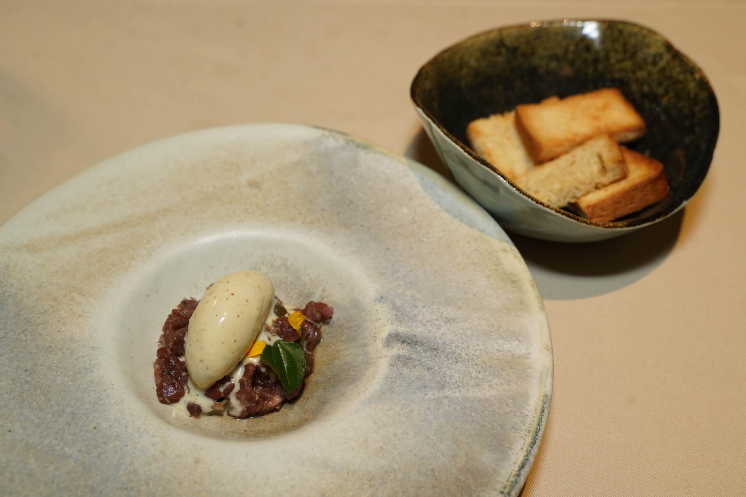 Beef Tartare and Mustard Ice Cream