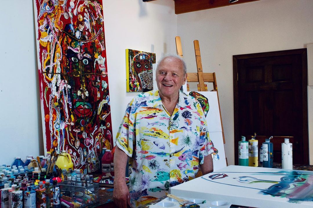 Anthony Hopkins in his art studio/Photo via Instagram @anthonyhopkins