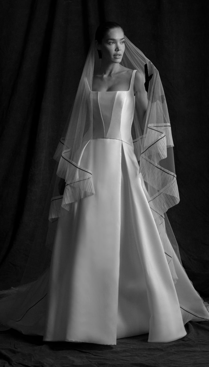 Joanne, an A-Line silk Mikado dress