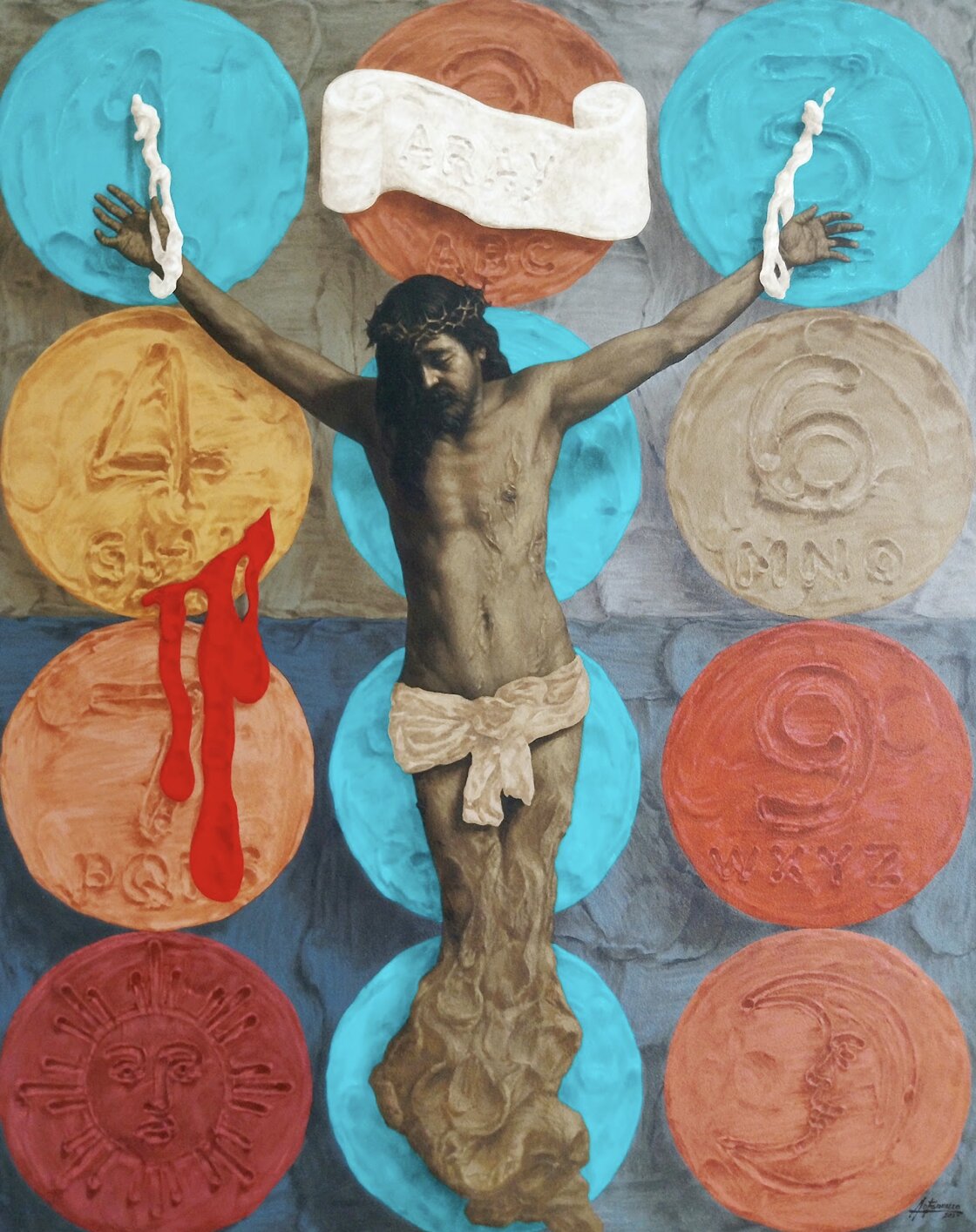 TOP LEFT: Max Balatbat's "Manila" ; TOP RIGHT: Mark Andy Garcia's "Lost in Silence"; BOTTOM LEFT: Isko Andrade's "Bandage from the Past"; Alfredo Esquillo's "Dial-A-God"