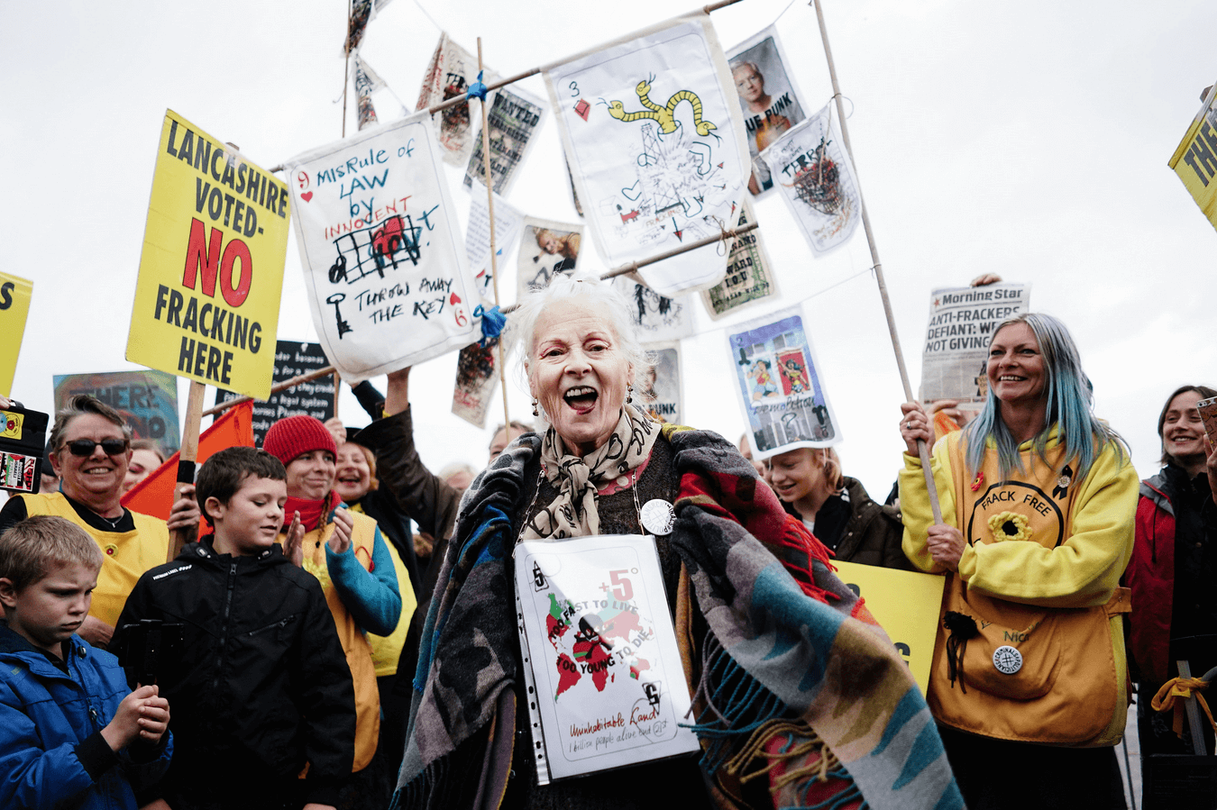 Vivienne Westwood in a climate change protest