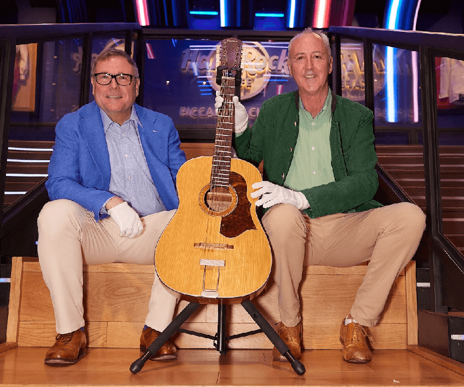 Julien’s Auctions executive directors and founders Darren Julien and Martin Nolan with the Framus