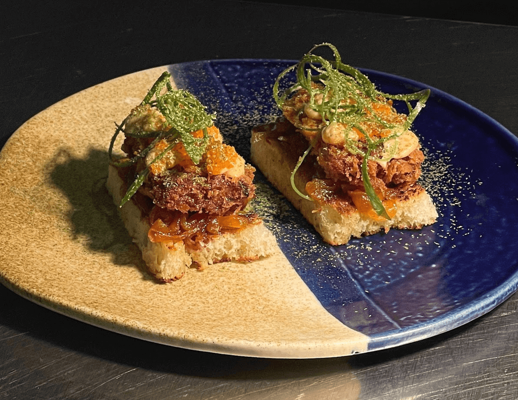 BOTTOM (L-R): Unagi Katsu Sando and Blue Mackerel