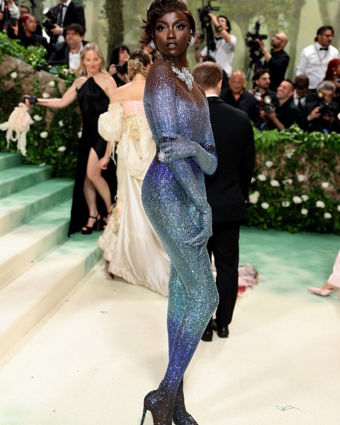 Anok Yai wearing Swarovski at the Met Gala