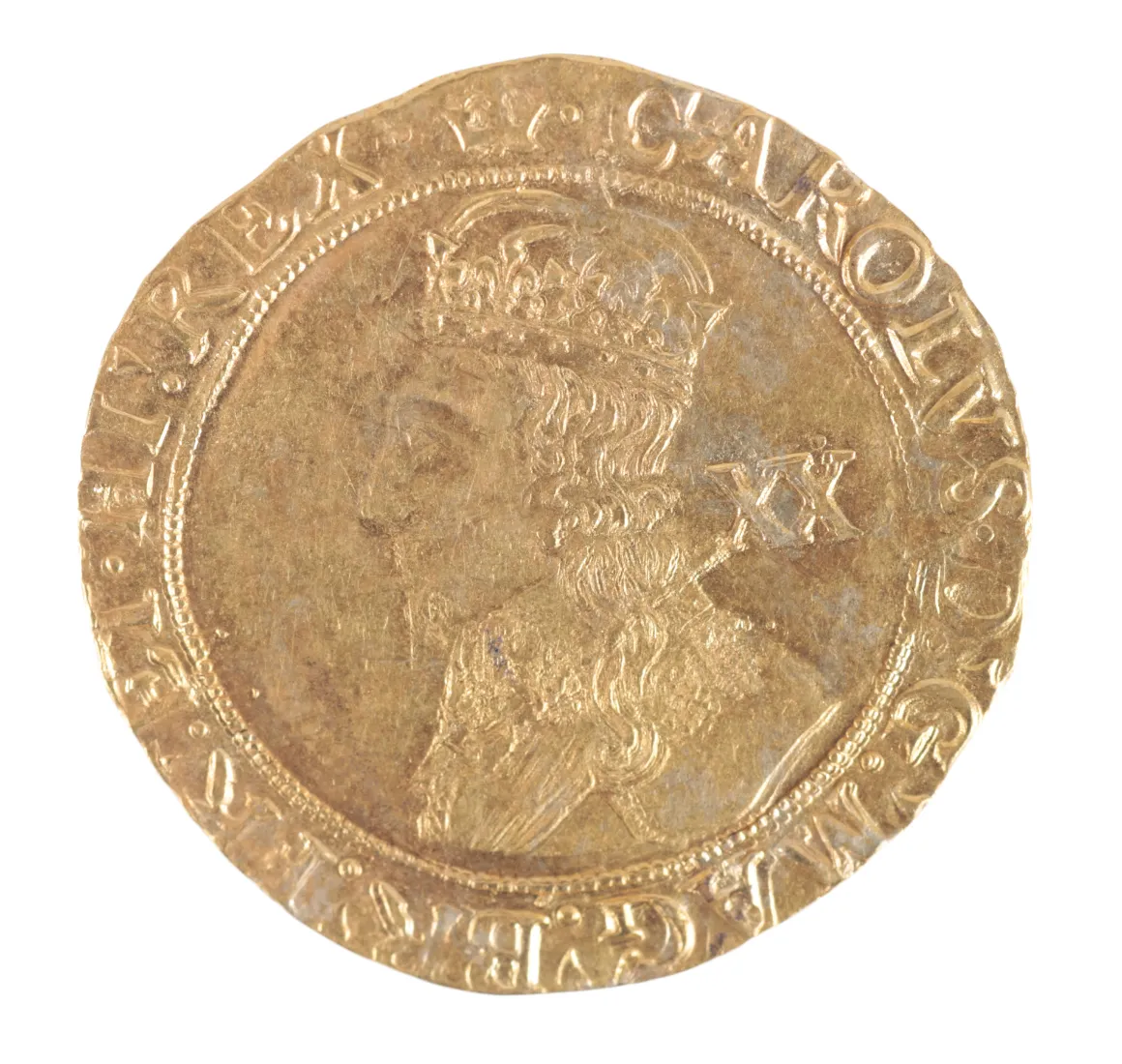 A Charles I gold unite coin that sold for £5,000
