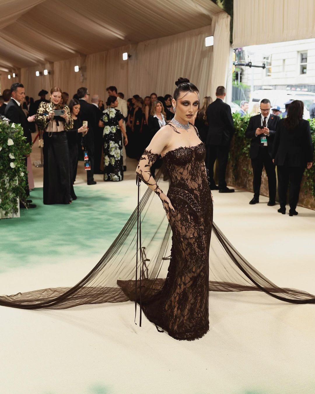 Emma Chamberlain wearing Jean Paul Gaultier and Cartier at the Met Gala