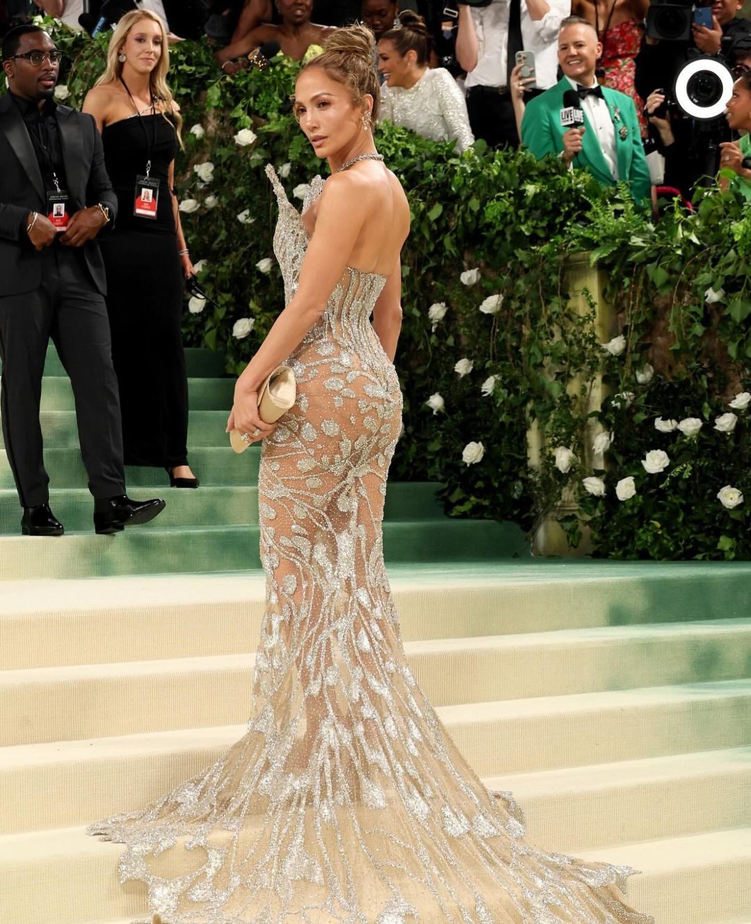 Jennifer Lopez wearing Tiffany & Co. at the Met Gala