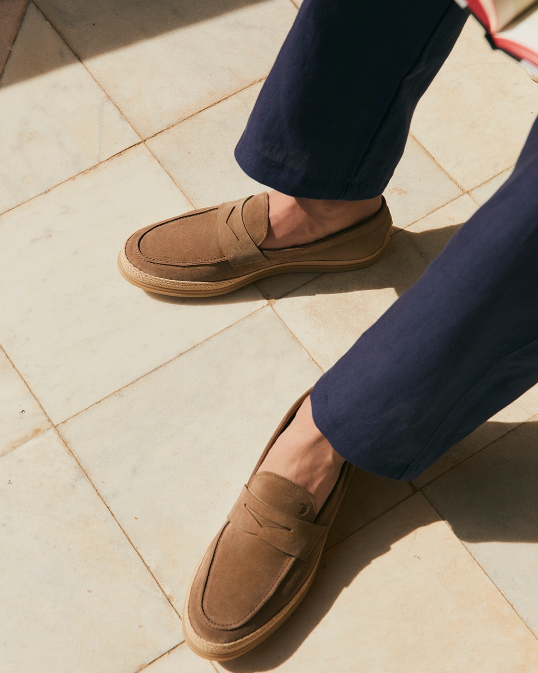 Raffia and canvas shoes