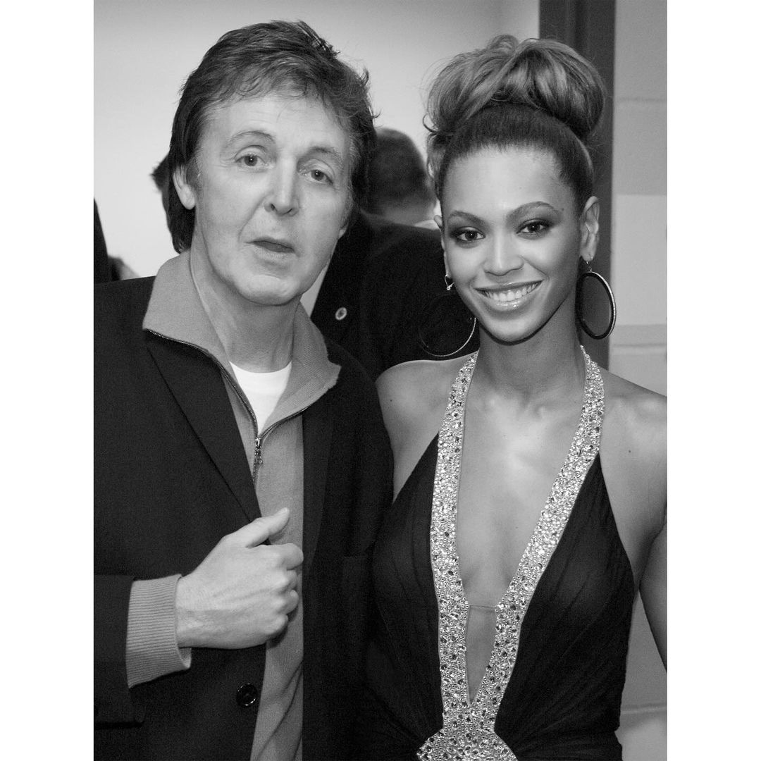Paul McCartney with Beyonce, who covered the Beatles' song, “Blackbird”