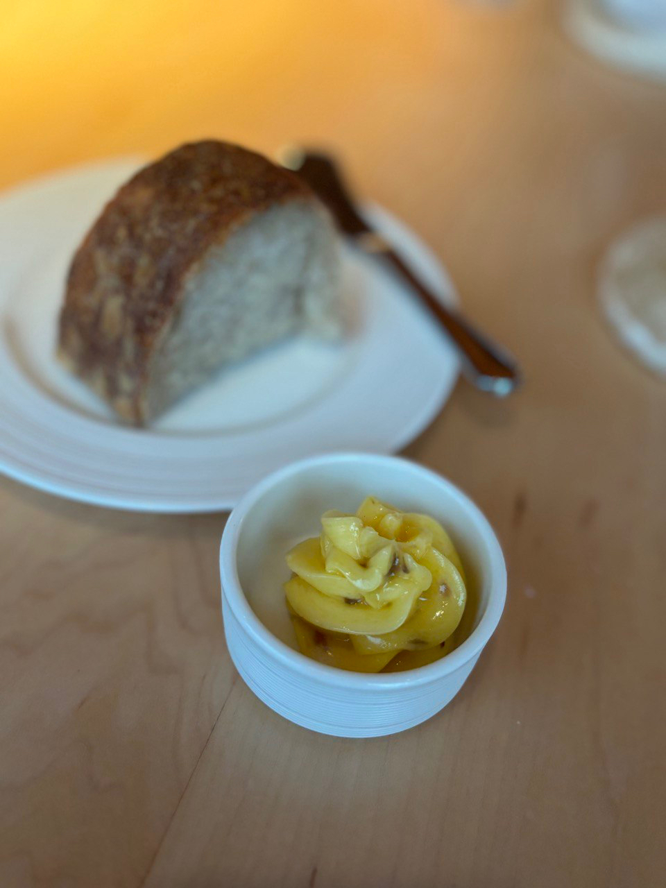 Sourdough bread with anchovy butter 