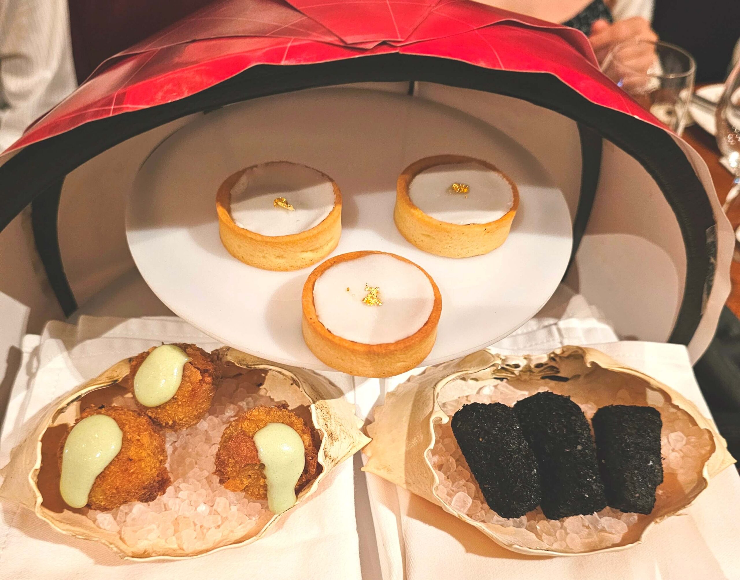 LEFT: Canapes; RIGHT: Eton Mess