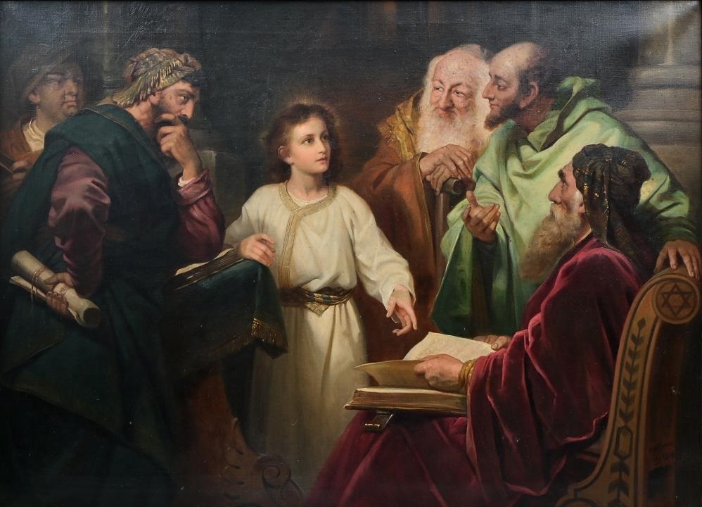 "Der zwölfjährige Jesus im Tempel" ["Jesus Among the Doctors"] (1884) by Heinrich Hofmann