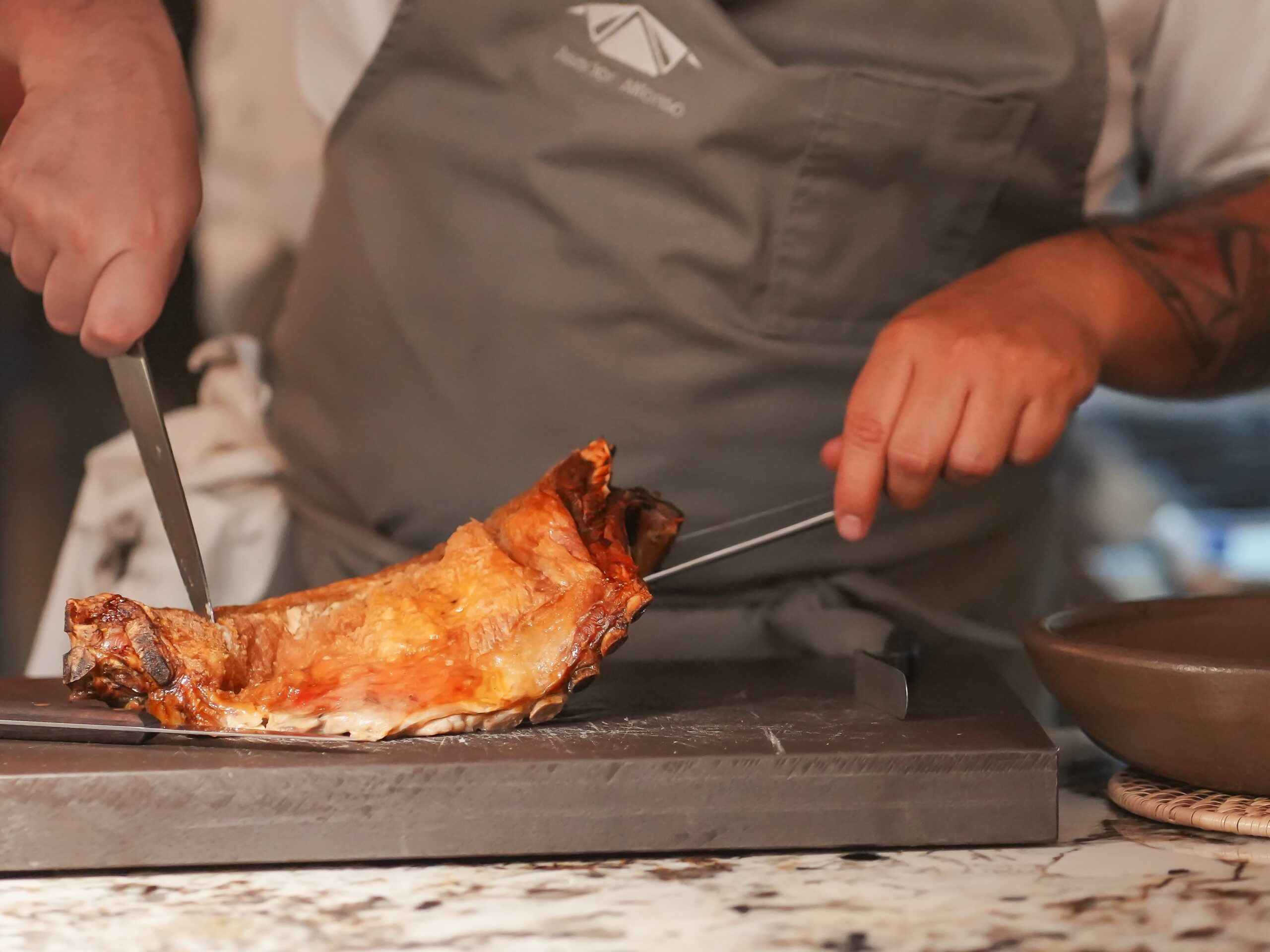 Slow roasted suckling lamb or Lechazo