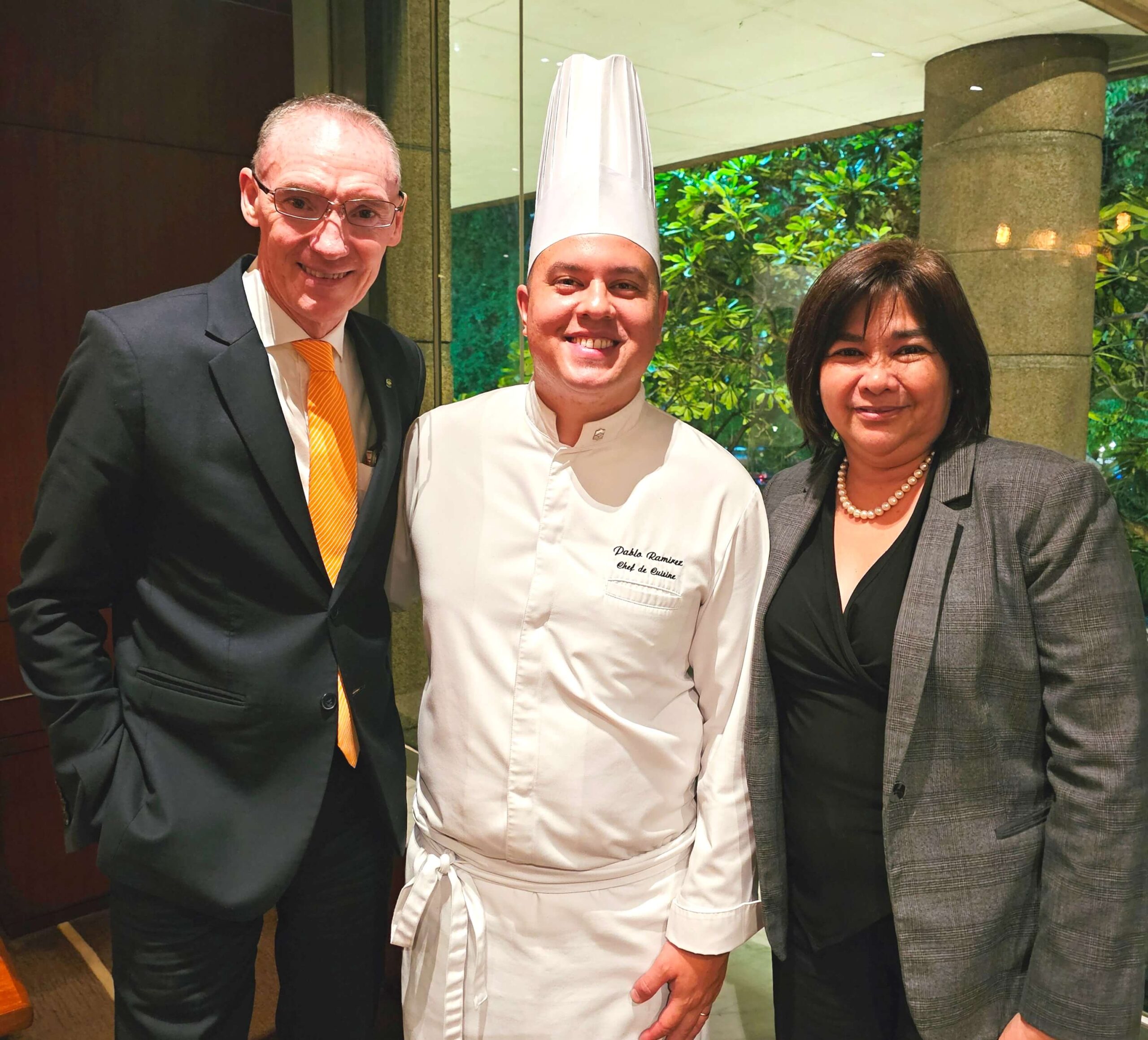 Sage Grill Chef de Cuisine Pablo Ramirez with Makati Shangri-la Hotel Manager Udo Wittich and Director of Marketing Annie Ick-Gatchalian
