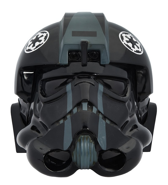 An Imperial TIE Fighter Pilot helmet from "Rogue One"