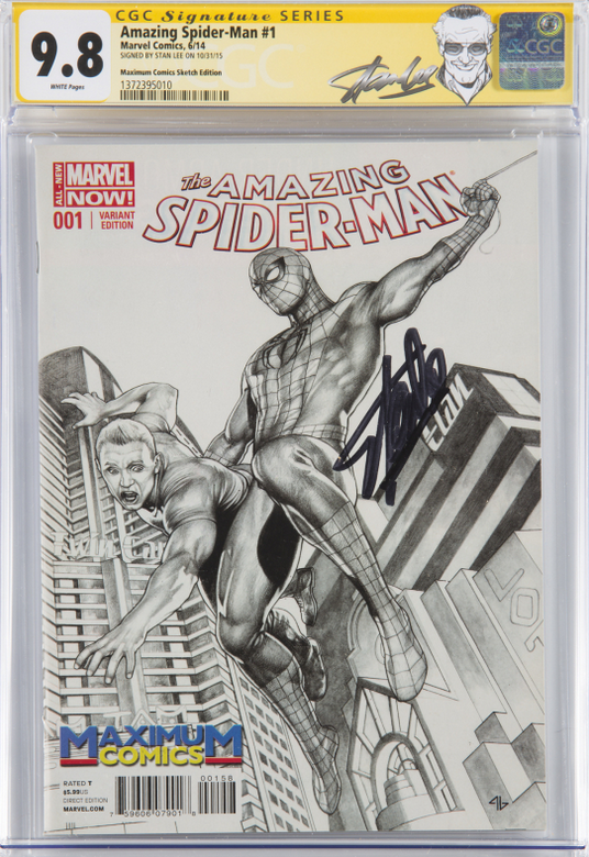 Gal Gadot's Wonder Woman production-made costume and a signed copy of "The Amazing Spider-Man #1"