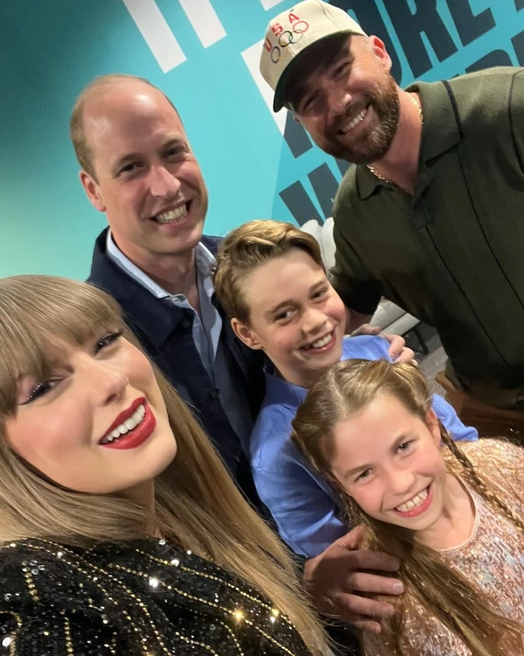 Taylor Swift greets Prince William as he celebrated his birthday at “The Eras Tour in London,” while also debuting Travis Kelce on her feed