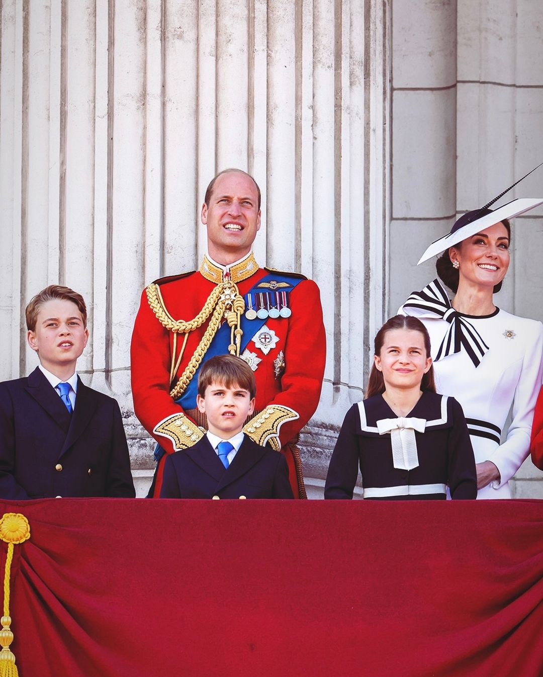 Prince William and Princess Kate with their children at Trooping of Colour