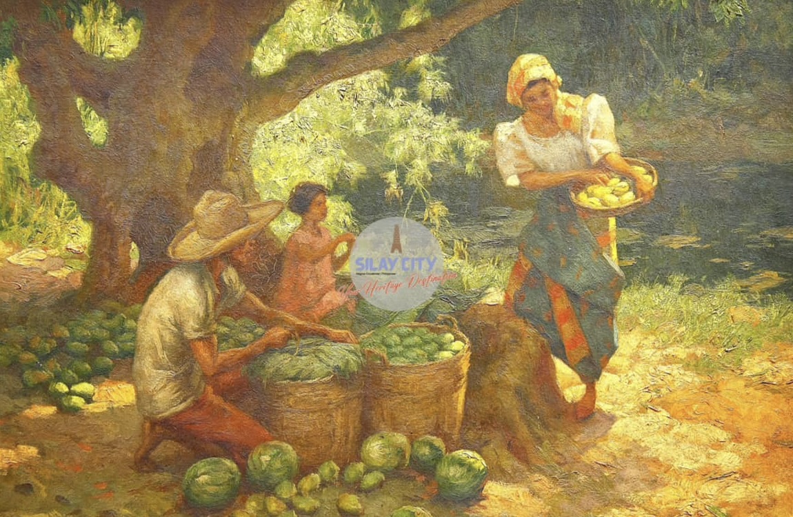The stolen "Mango Harvesters" (1936) painting by Fernando Amorsolo