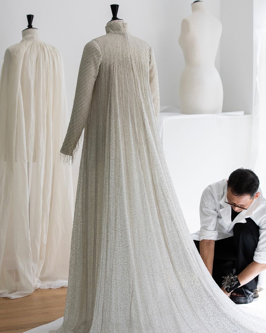 Dior behind the scenes in the making of Dion's Opening Ceremony dress