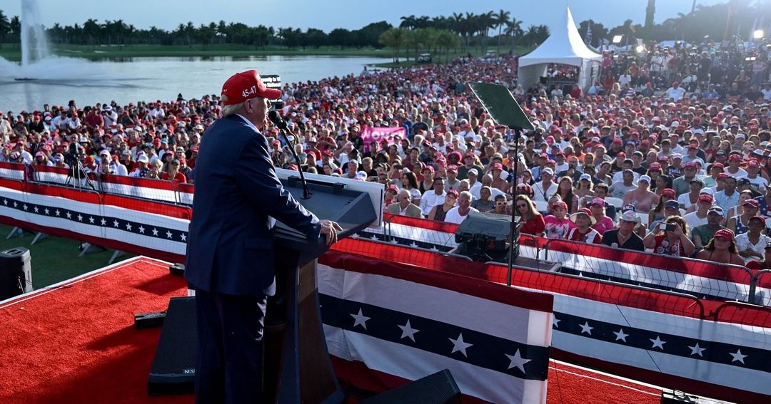Trump during a rally in Miami