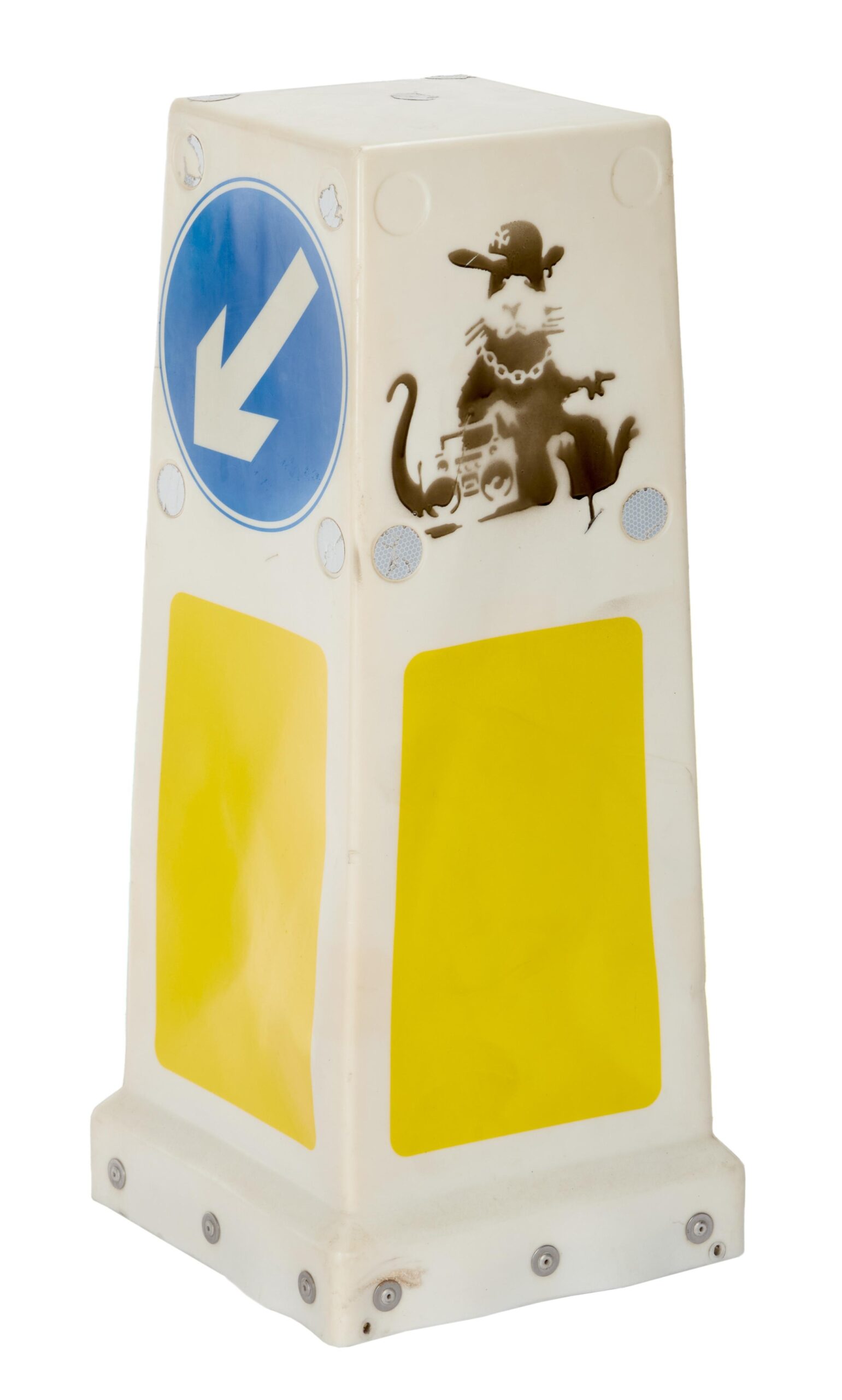 L-R: Banksy's "Umbrella Rat," "Gangsta Rat," and "Placard Rat"