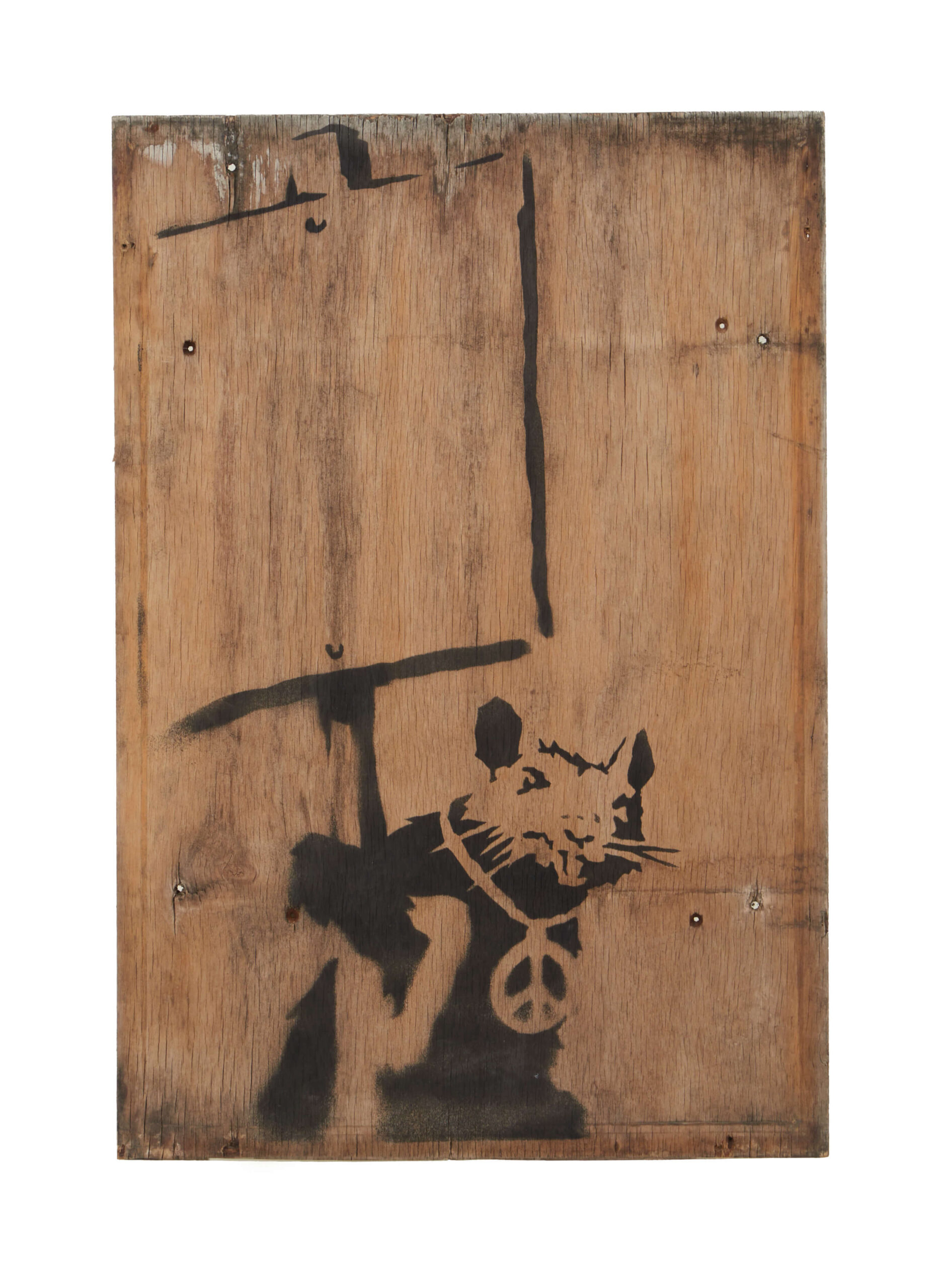 L-R: Banksy's "Umbrella Rat," "Gangsta Rat," and "Placard Rat"