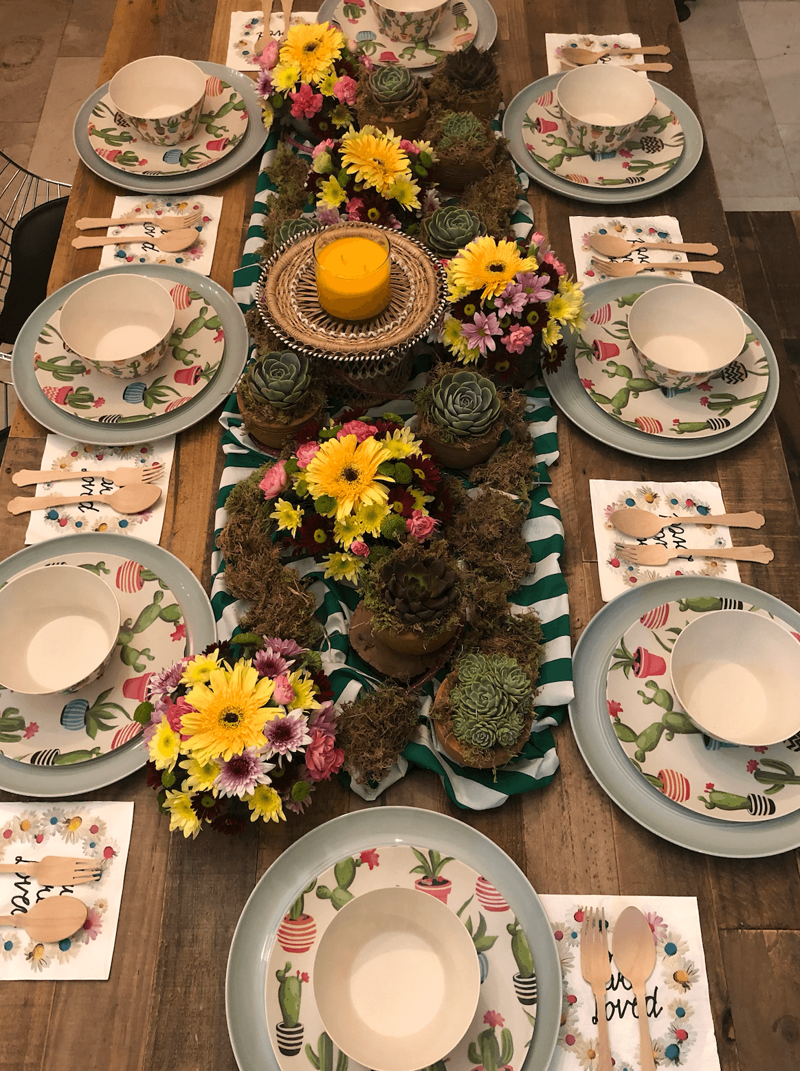 Anne Jacobe and her Mexican Brunch-themed tablescape 