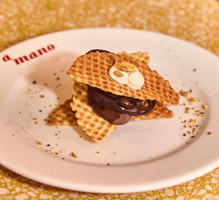 TOP LEFT: Padellino Italian Pan Pizza; TOP RIGHT: Hazelnut Pagoda Dessert; BOTTOM LEFT: Fried Pizza Cone; BOTTOM RIGHT: Gourmet Fried & Baked Pizza