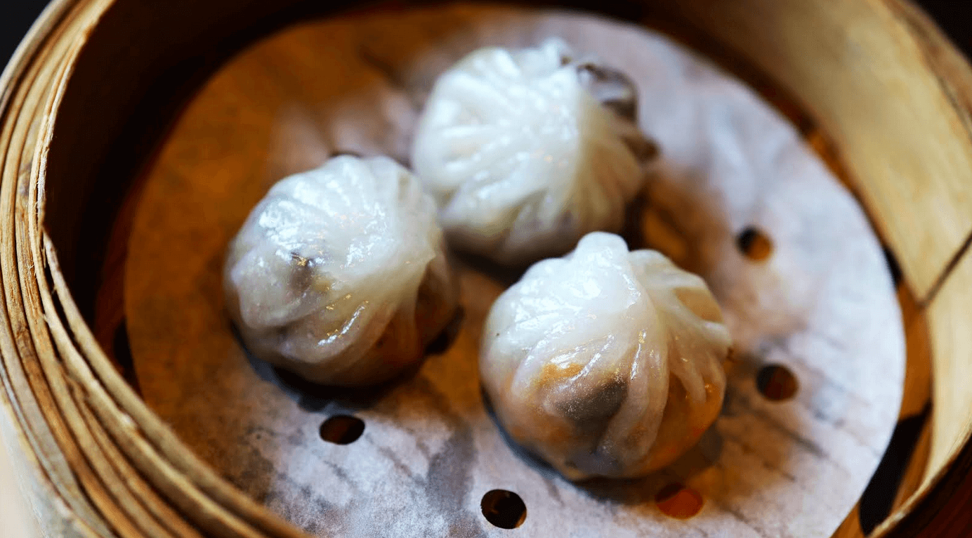 TOP LEFT: Xiao Long Bao. TOP RIGHT: Pork Glutinous Dumpling. BOTTOM: Vegetable Dumpling.