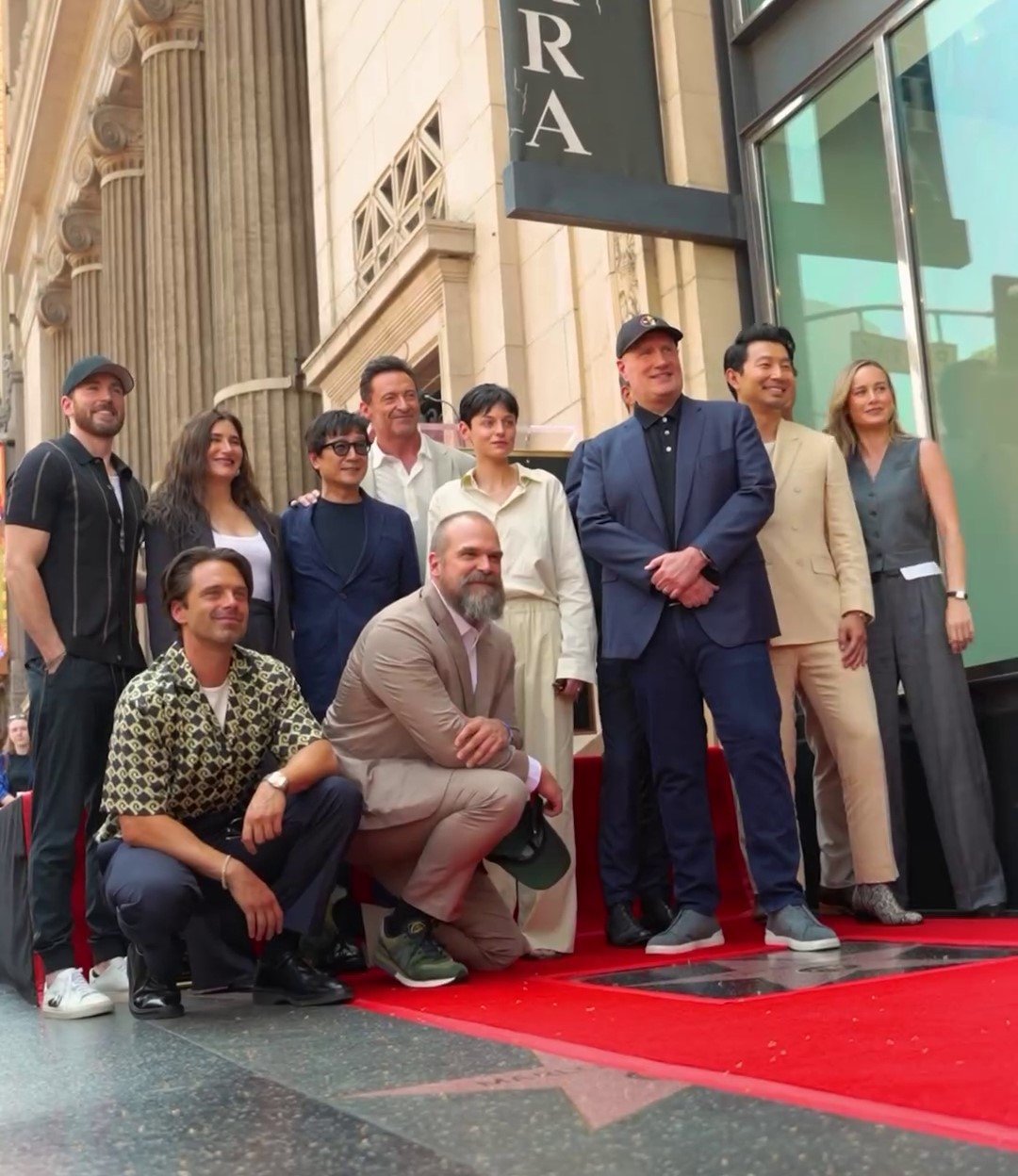Marvel cast with Kevin Feige