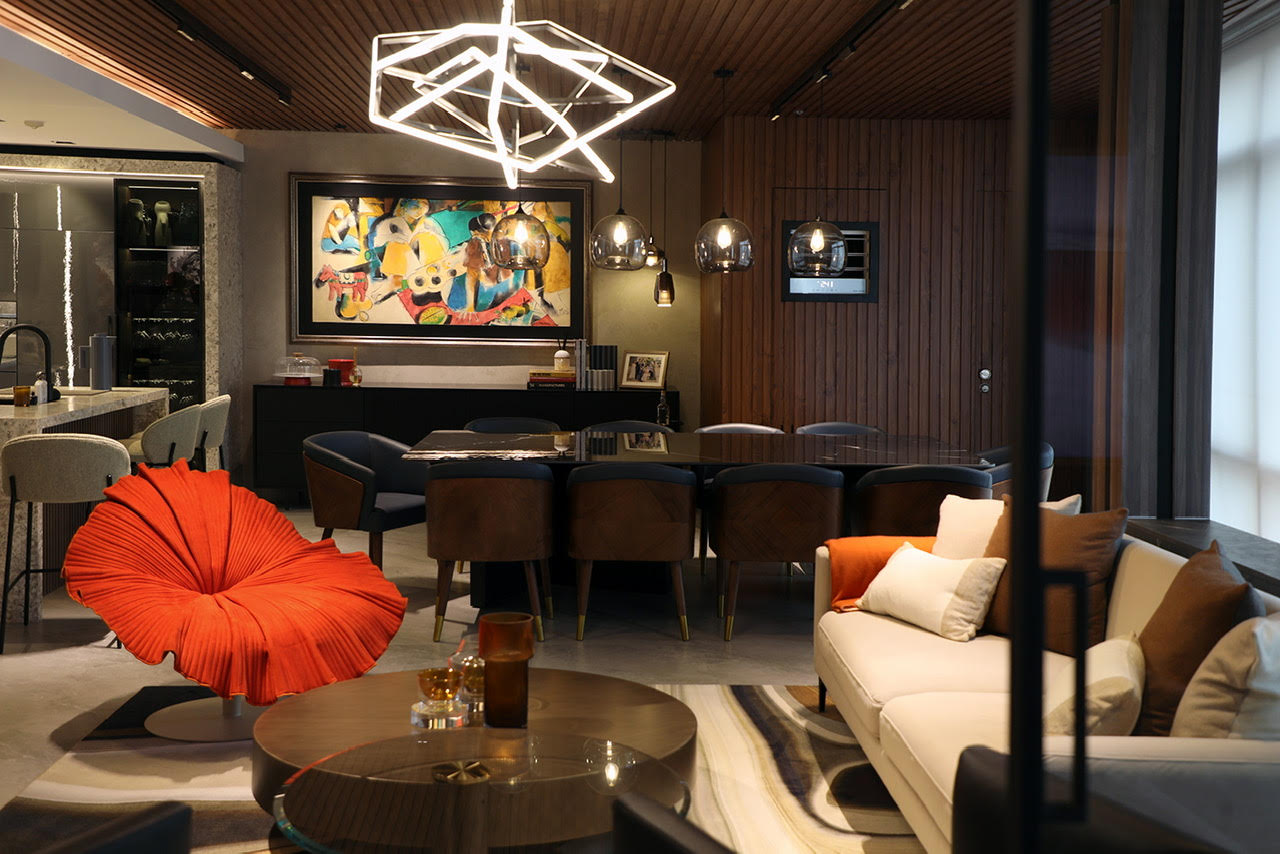 In this recent apartment project the Kenneth Cobonpue Bloom Chair is an expression of  color used to liven up a space and reflect the personality of the home owner/Photo by Arthur Tselishchev