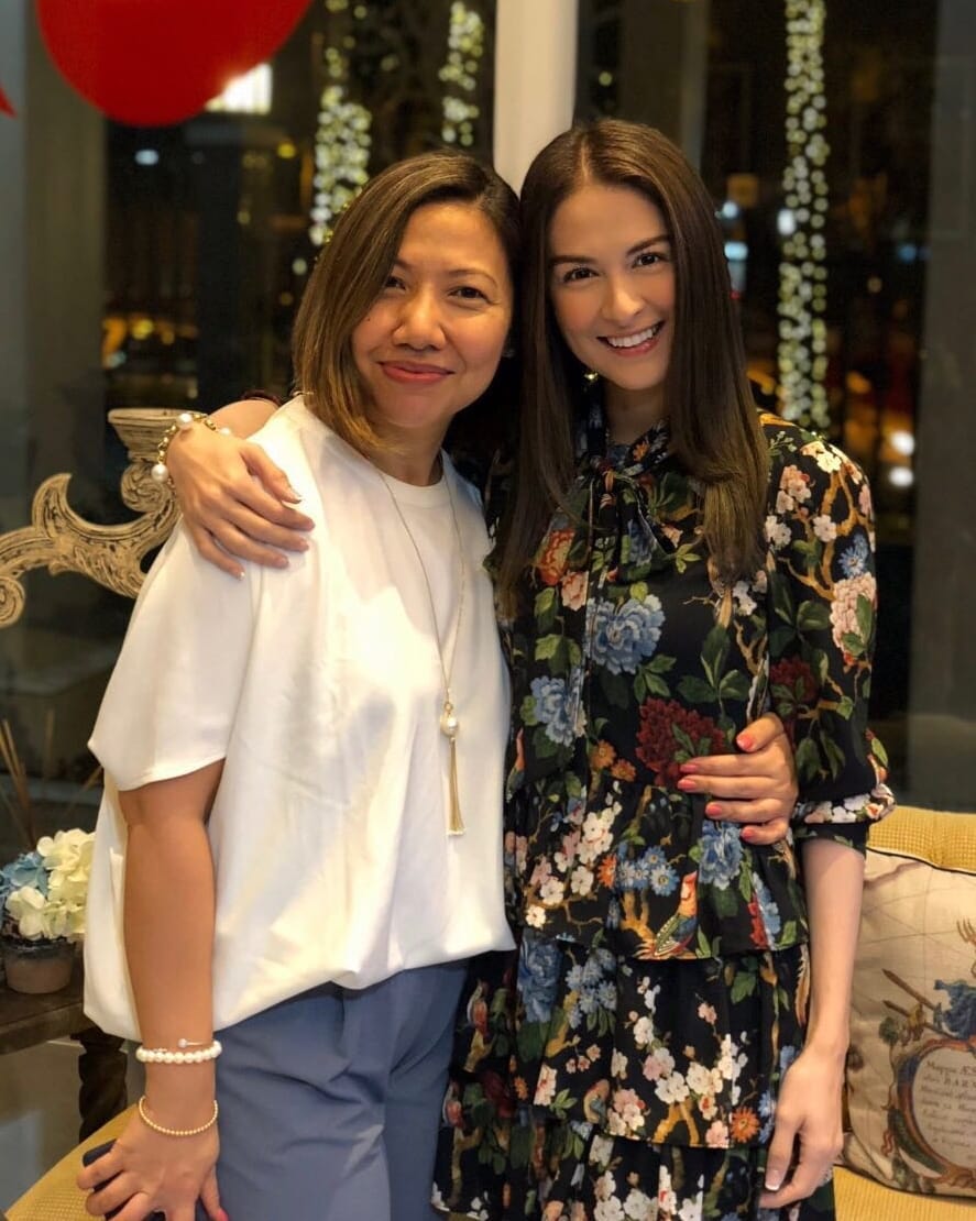 LEFT: Celeste Tuviera with Marian Rivera. RIGHT: Maine Mendoza with hair by Celeste Tuviera.