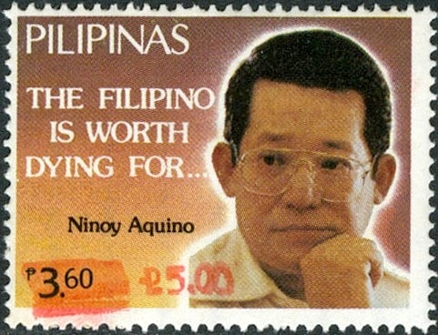 Ninoy Aquino on a Philippine stamp