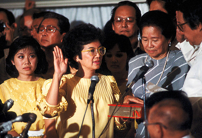 The inauguration of former President Corazon Aquino