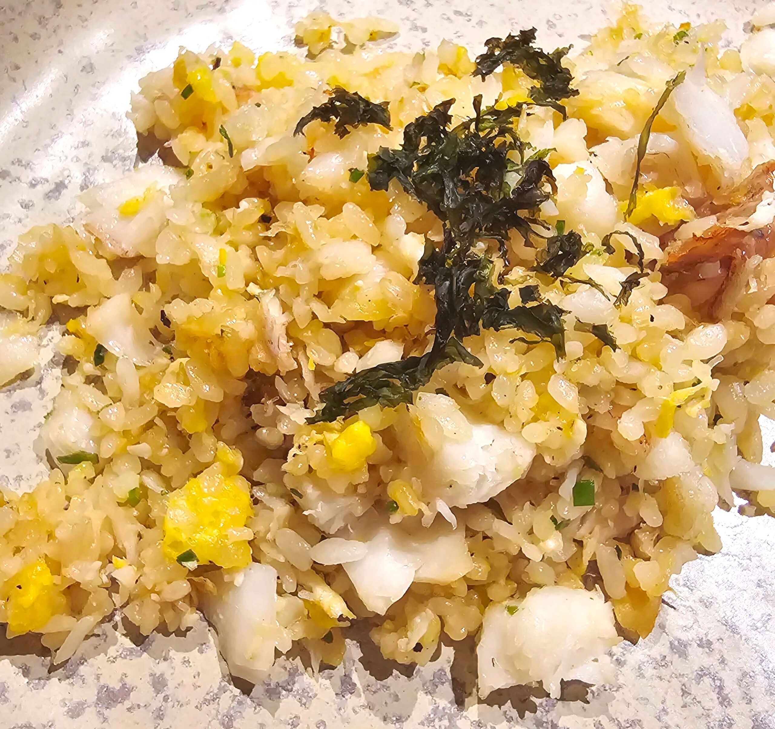 L-R, top to bottom: Japanese Dorayaki with Truffle Cream; Local Fresh Lapu-lapu with Fried Garlic Rice; Aged konbu, bonito flakes, fresh wasabi; Steamed Japanese Egg Custard, scallops with Dashi Sauce.