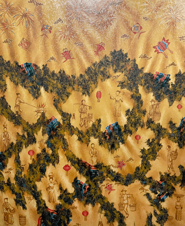 LEFT: "Diaspora in Blue." RIGHT: "Reimagined Community."