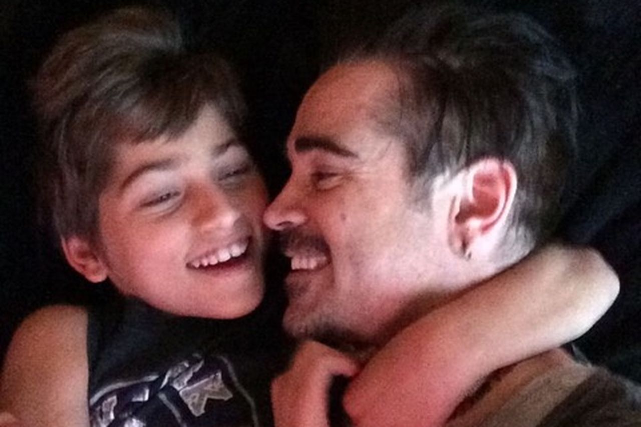 Colin Farrell with his son James
